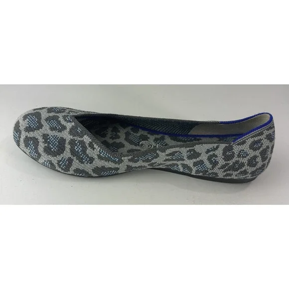 Rothy's Round Toe The Flat Ballet Slip On Knit Shoes Leopard Animal Print Sz 8.5 - Picture 4 of 13